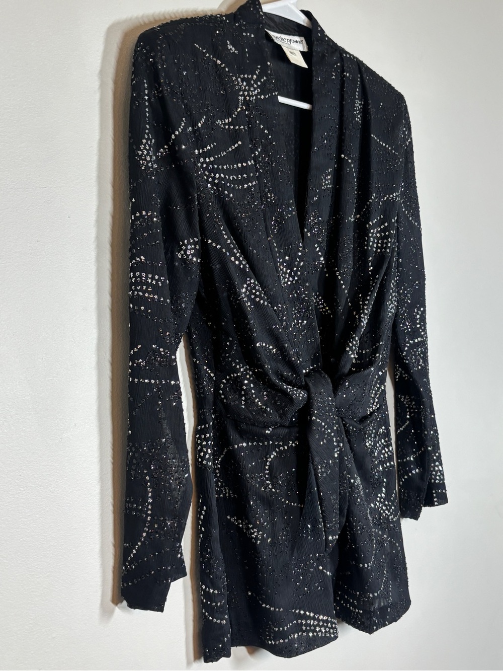 Francine Browner Black Sequin blazer top